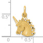 14K Yellow Gold Unicorn Charm