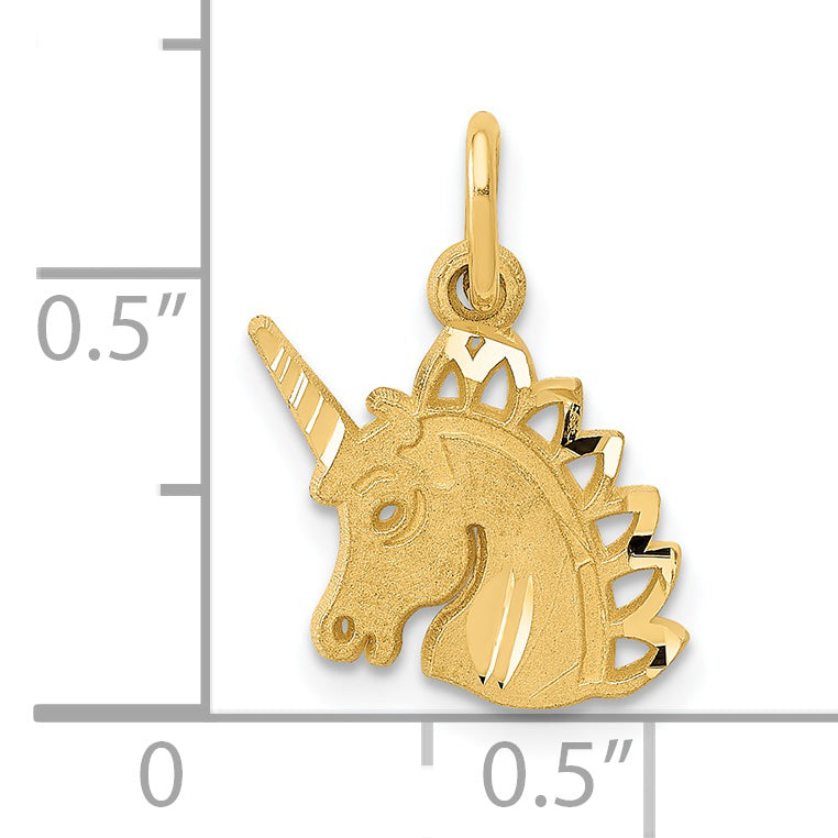 14K Yellow Gold Unicorn Charm