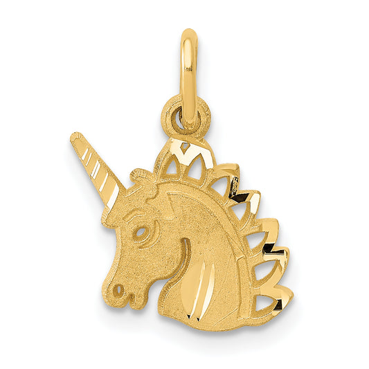 14K Yellow Gold Unicorn Charm