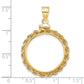 14K Yellow Gold Wideband Distinguished Coin Jewelry Polished Rope 21.6mm X 1.7mm Screw Top Bezel Pendant