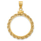 14K Yellow Gold Wideband Distinguished Coin Jewelry Polished Rope 22.0mm X 1.9mm Screw Top Bezel Pendant