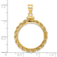 14K Yellow Gold Wideband Distinguished Coin Jewelry Polished Rope 22.0mm X 1.9mm Screw Top Bezel Pendant