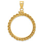 14K Yellow Gold Wideband Distinguished Coin Jewelry Polished Rope 27.0mm X 2.35mm Screw Top Bezel Pendant