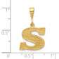 14K Yellow Gold Textured Initial S Charm