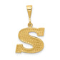 14K Yellow Gold Textured Initial S Charm