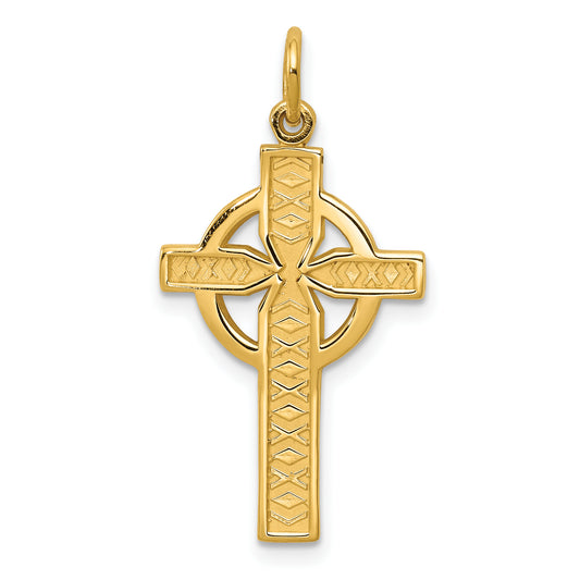 14K Yellow Gold Celtic Cross Pendant