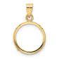 14K Yellow Gold Wideband Distinguished Coin Jewelry Polished And Diamond-Cut 14.0mm Prong Bezel Pendant