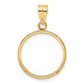 14K Yellow Gold Wideband Distinguished Coin Jewelry Polished And Diamond-Cut 18.0mm Prong Bezel Pendant