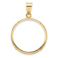 14K Yellow Gold Wideband Distinguished Coin Jewelry Polished And Diamond-Cut 22.0mm Prong Bezel Pendant