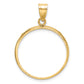 14K Yellow Gold Wideband Distinguished Coin Jewelry Polished And Diamond-Cut 22.0mm Prong Bezel Pendant