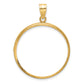 14K Yellow Gold Wideband Distinguished Coin Jewelry Polished And Diamond-Cut 27.0mm Prong Bezel Pendant