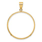 14K Yellow Gold Wideband Distinguished Coin Jewelry Polished And Diamond-Cut 32.0mm Prong Bezel Pendant