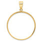 14K Yellow Gold Wideband Distinguished Coin Jewelry Polished And Diamond-Cut 32.0mm Prong Bezel Pendant