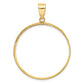 14K Yellow Gold Wideband Distinguished Coin Jewelry Polished And Diamond-Cut 32.7mm Prong Bezel Pendant