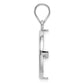 14K White Gold Wideband Distinguished Coin Jewelry Polished And Diamond-Cut 16.5mm Prong Bezel Pendant