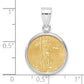 14K White Gold Wideband Distinguished Coin Jewelry Polished Mounted 1/10Oz American Eagle Prong Bezel Pendant