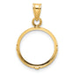 14K Yellow Gold Wideband Distinguished Coin Jewelry Polished 14.0mm Prong Bezel Pendant