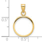 14K Yellow Gold Wideband Distinguished Coin Jewelry Polished 14.0mm Prong Bezel Pendant