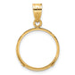 14K Yellow Gold Wideband Distinguished Coin Jewelry Polished 16.5mm Prong Bezel Pendant