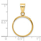 14K Yellow Gold Wideband Distinguished Coin Jewelry Polished 16.5mm Prong Bezel Pendant