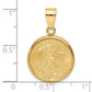 14K Yellow Gold Wideband Distinguished Coin Jewelry Polished Mounted 1/10Oz American Eagle Prong Bezel Pendant