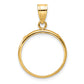 14K Yellow Gold Wideband Distinguished Coin Jewelry Polished 18.0mm Prong Bezel Pendant