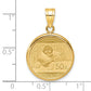 14K Yellow Gold Wideband Distinguished Coin Jewelry Polished Mounted 1/10Oz Panda Prong Bezel Pendant