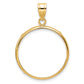 14K Yellow Gold Wideband Distinguished Coin Jewelry Polished 22.0mm Prong Bezel Pendant