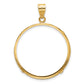 14K Yellow Gold Wideband Distinguished Coin Jewelry Polished 27.0mm Prong Bezel Pendant