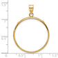 14K Yellow Gold Wideband Distinguished Coin Jewelry Polished 27.0mm Prong Bezel Pendant