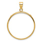 14K Yellow Gold Wideband Distinguished Coin Jewelry Polished 27.0mm Prong Bezel Pendant