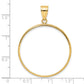 14K Yellow Gold Wideband Distinguished Coin Jewelry Polished 32.0mm Prong Bezel Pendant