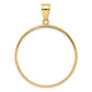 14K Yellow Gold Wideband Distinguished Coin Jewelry Polished 32.0mm Prong Bezel Pendant