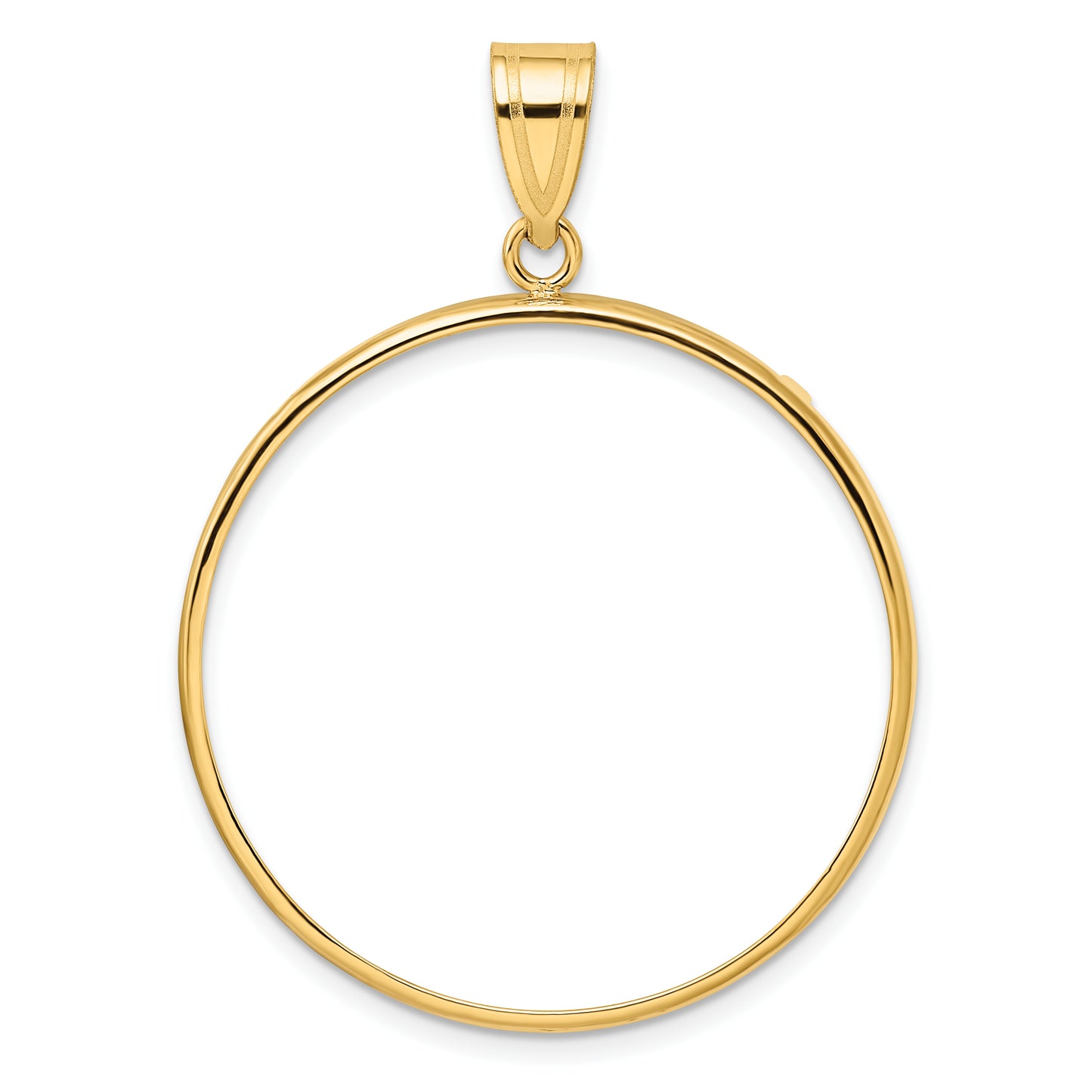 14K Yellow Gold Wideband Distinguished Coin Jewelry Polished 32.0mm Prong Bezel Pendant