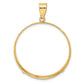 14K Yellow Gold Wideband Distinguished Coin Jewelry Polished 32.7mm Prong Bezel Pendant