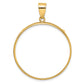 14K Yellow Gold Wideband Distinguished Coin Jewelry Polished 32.7mm Prong Bezel Pendant