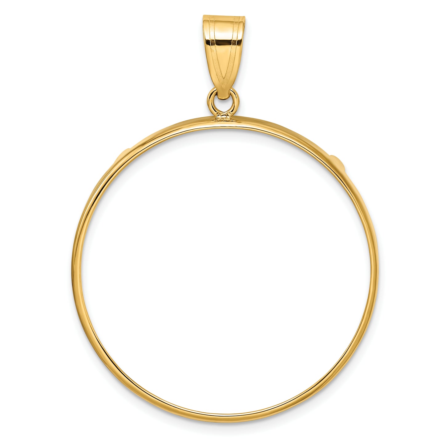 14K Yellow Gold Wideband Distinguished Coin Jewelry Polished 32.7mm Prong Bezel Pendant