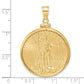 14K Yellow Gold Wideband Distinguished Coin Jewelry 14Ky Diamond-Cut Screw Top Mounted 1/2Oz American Eagle Bezel Pendant