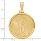 14K Yellow Gold Wideband Distinguished Coin Jewelry 14Ky Diamond-Cut Screw Top Mounted 1Oz American Eagle Bezel Pendant