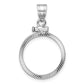 14K White Gold Wideband Distinguished Coin Jewelry Polished And Diamond-Cut 16.5mm X 1.35mm Screw Top Bezel Pendant