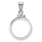 14K White Gold Wideband Distinguished Coin Jewelry Polished 16.5mm X 1.35mm Screw Top Bezel Pendant