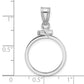 14K White Gold Wideband Distinguished Coin Jewelry Polished 16.5mm X 1.35mm Screw Top Bezel Pendant