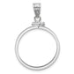 14K White Gold Wideband Distinguished Coin Jewelry Polished 22.0mm X 1.9mm Screw Top Bezel Pendant