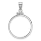 14K White Gold Wideband Distinguished Coin Jewelry Polished 22.0mm X 1.9mm Screw Top Bezel Pendant