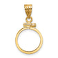 14K Yellow Gold Wideband Distinguished Coin Jewelry Polished 13.0mm X 1.1mm Screw Top Bezel Pendant