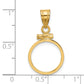 14K Yellow Gold Wideband Distinguished Coin Jewelry Polished 13.0mm X 1.1mm Screw Top Bezel Pendant