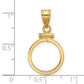 14K Yellow Gold Wideband Distinguished Coin Jewelry Polished 14.0mm X 1.1mm Screw Top Bezel Pendant