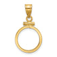 14K Yellow Gold Wideband Distinguished Coin Jewelry Polished 14.0mm X 1.1mm Screw Top Bezel Pendant