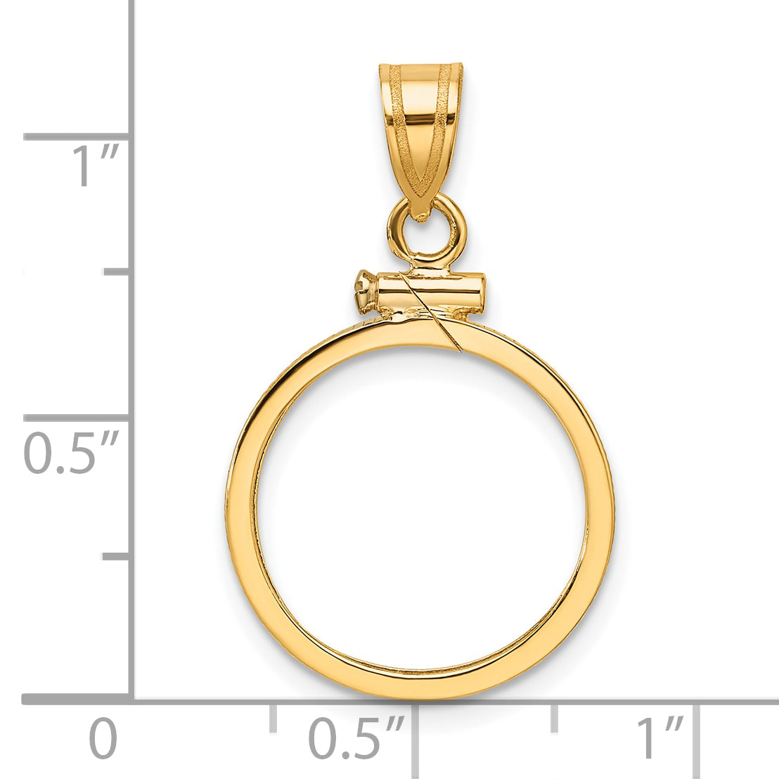 14k Yellow Gold Wideband Distinguished Coin Jewelry 14k Polished 16.5mm x 1.35mm Screw Top Coin Bezel Pendant