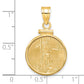 14K Yellow Gold Wideband Distinguished Coin Jewelry Polished Mounted 1/10Oz American Eagle Screw Top Bezel Pendant